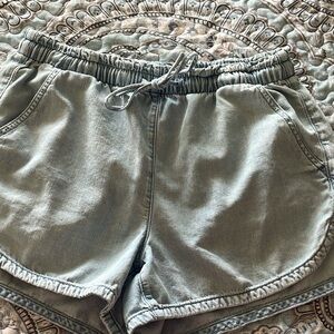 American Eagle Outfitters Light Blue Denim Athletic Shorts